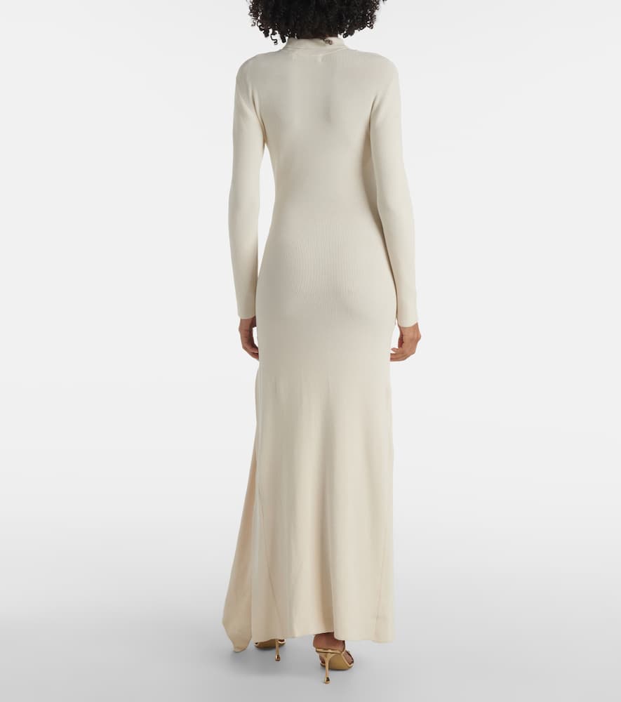Saros draped cotton-blend maxi dress