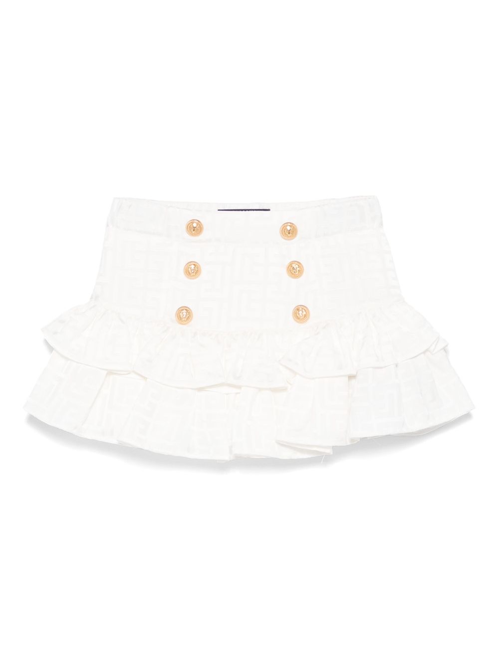 Embossed-buttons skirt - White