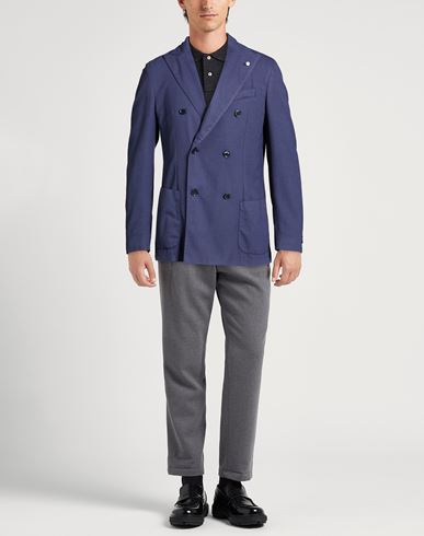L. b.m. 1911 Man Blazer Blue Size 44 Virgin Wool, Wool, Elastane