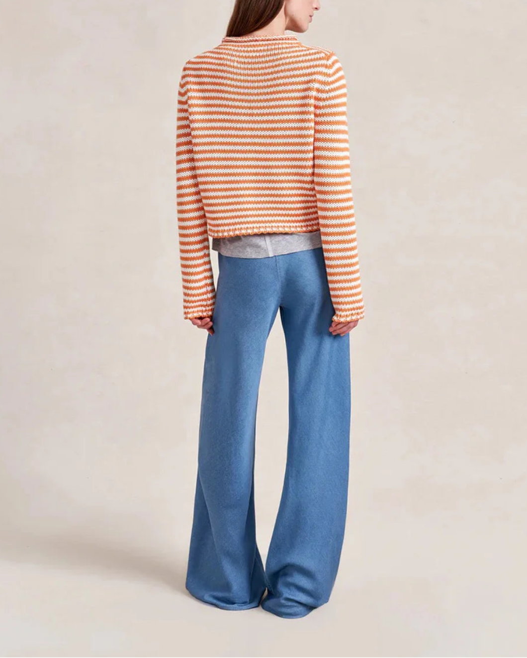 Fine Stripe Mini Marina Sweater Apricot