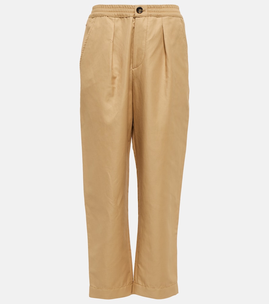 Cropped high-rise straight pants