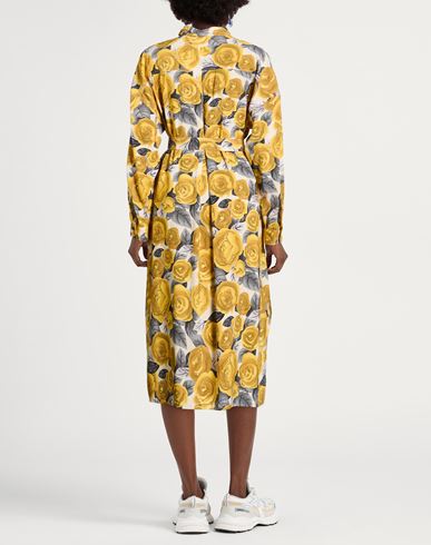 Woman Midi dress Yellow Size M Rayon, Polyester