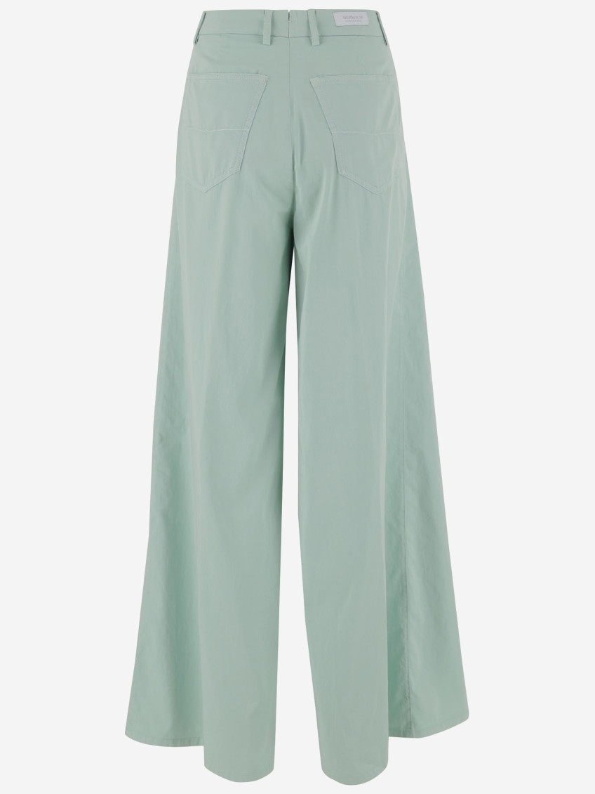 Cotton And Silk Stretch Trousers