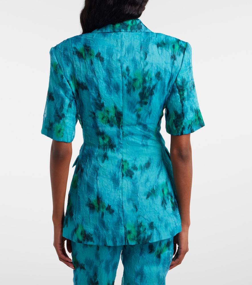 Printed organza blazer