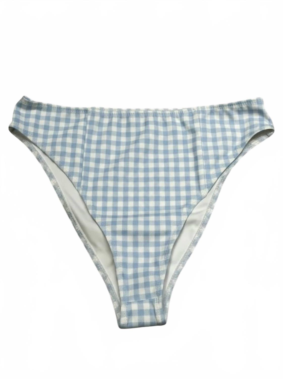 Women's Swim Bottoms In Blue Gingham