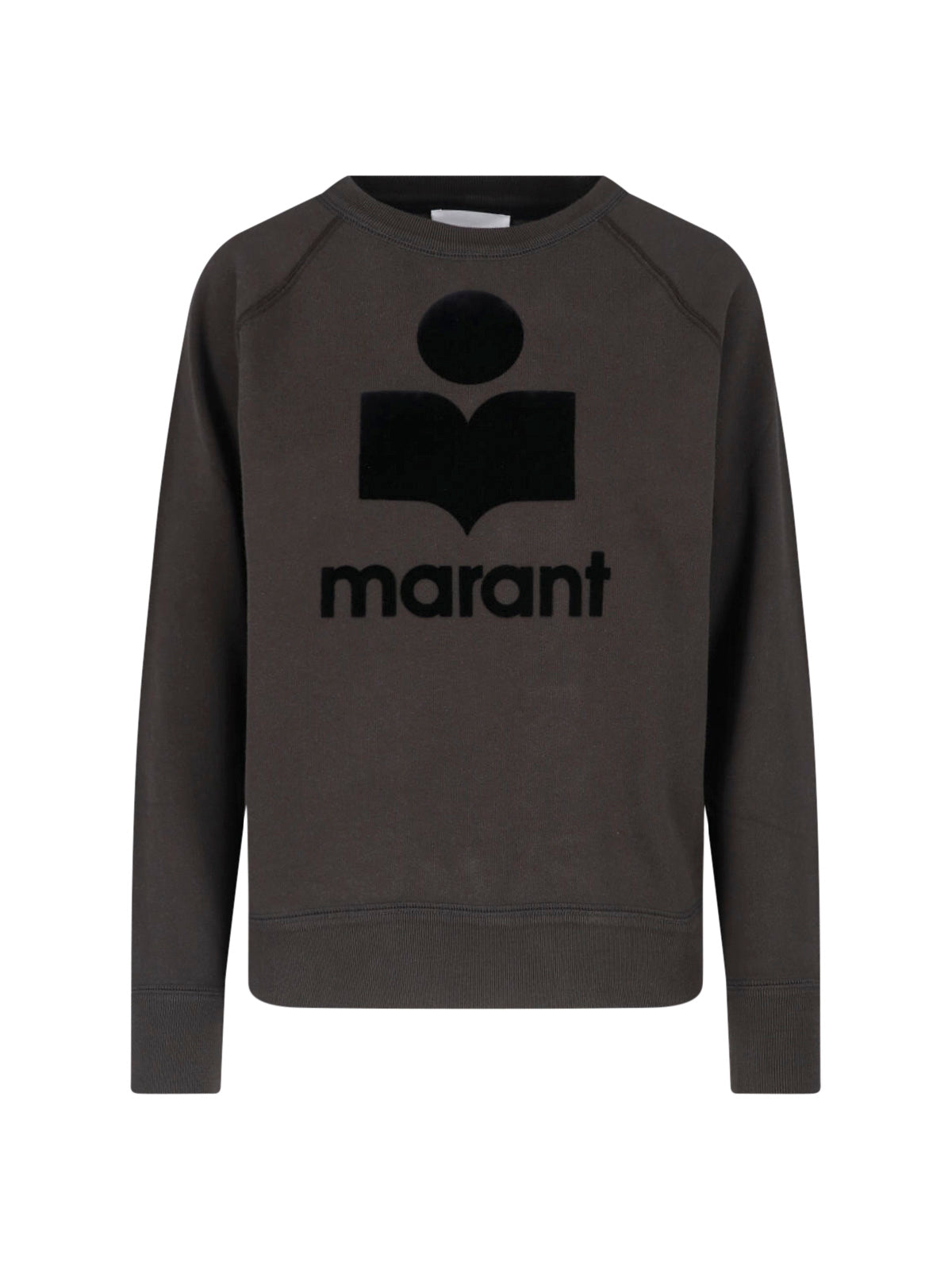 Cotton-Blend Sweatshirt Sweater with Flocked Edge Detail