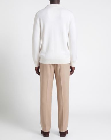 Man Sweater Ivory Size 40 Merino Wool, Cashmere