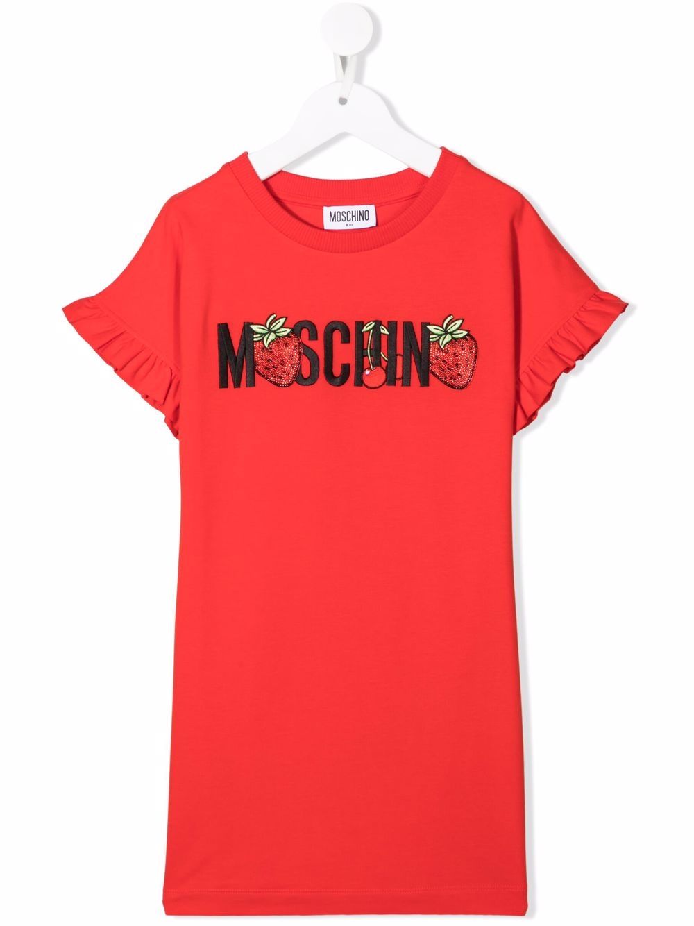 Strawberry-logo T-shirt dress - Red