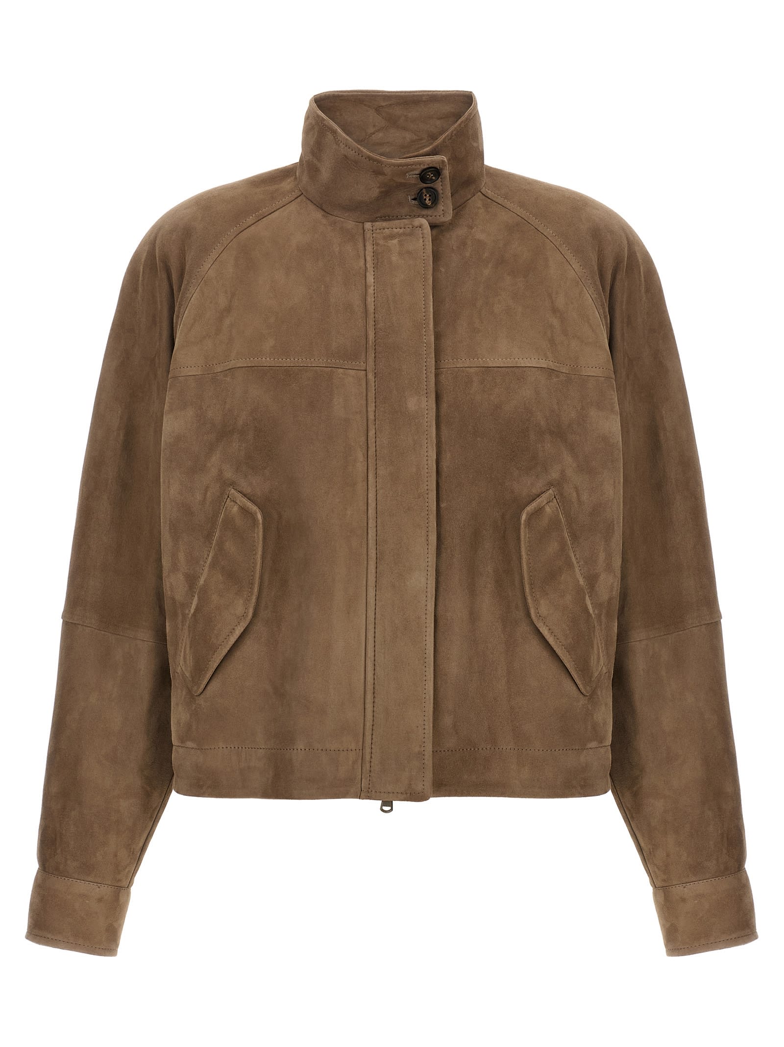 Brunello Cucinelli - Monile Suede Jacket Casual Jackets And Parka Brown