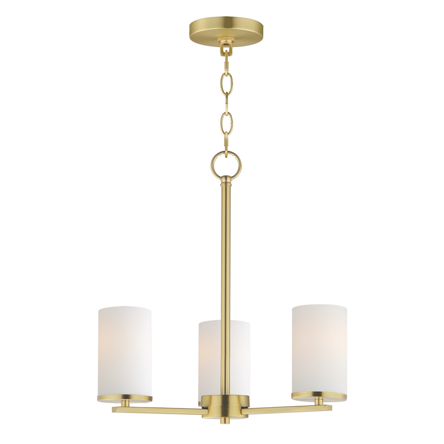 Satin Brass Chandelier from the Lateral Collection