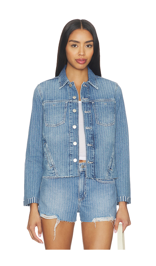 L'AGENCE Janelle Slim Undone Jacket in Blue. S. Also in