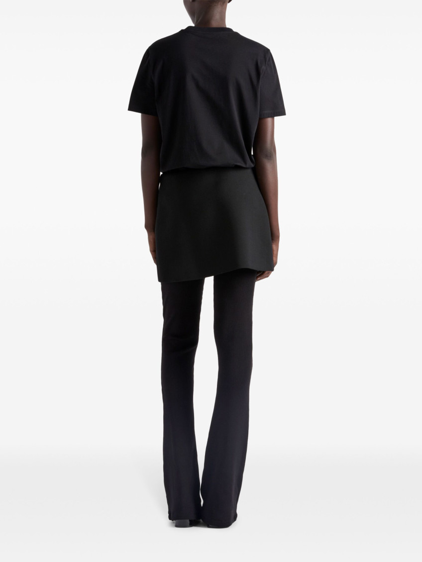 Black Embroidered-triangle Jersey T-shirt