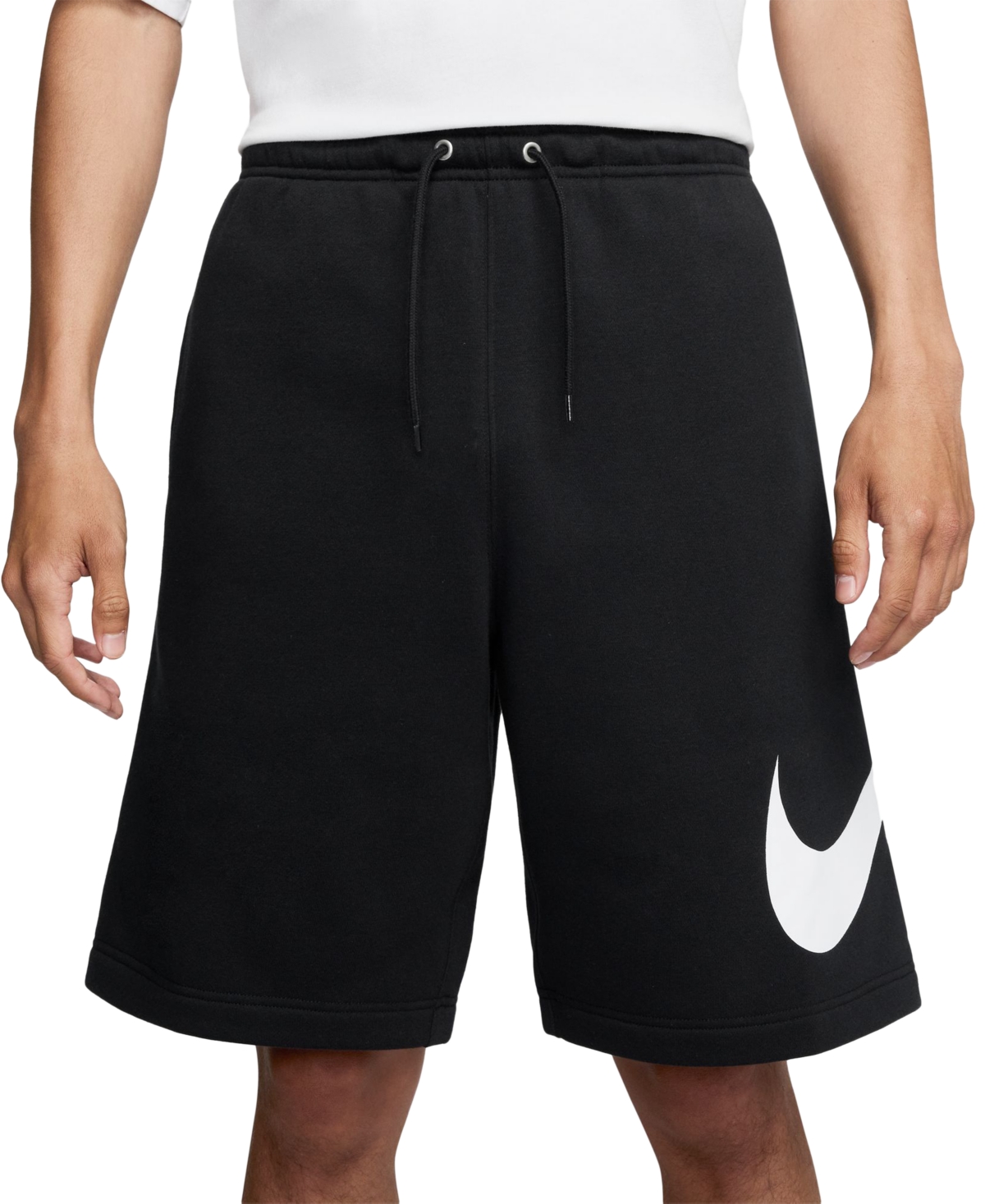 Club Men's Brushed Fleece Shorts - Black/black/white