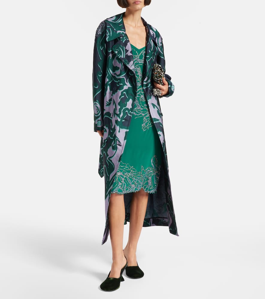 Printed trench coat
