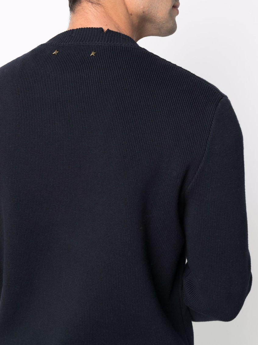 Distressed crew neck sweatshirt