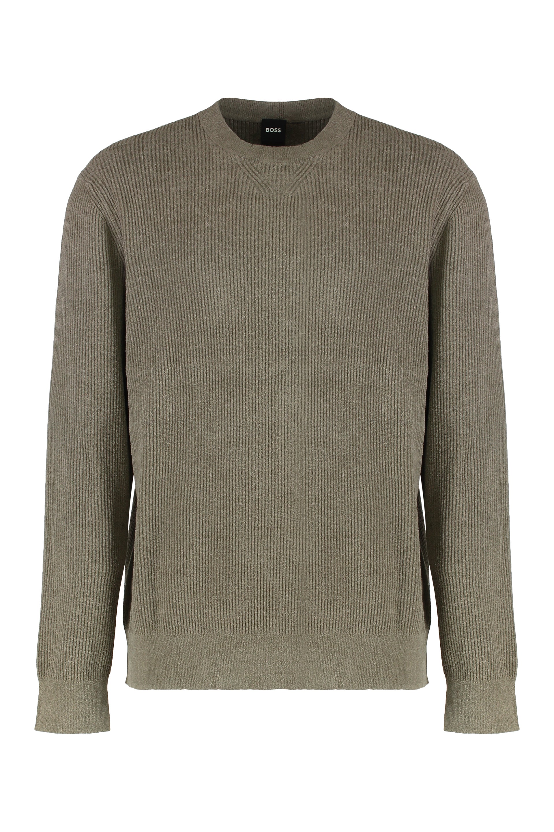 Men's Velvet Ribbed Effect Crewneck Sweater
