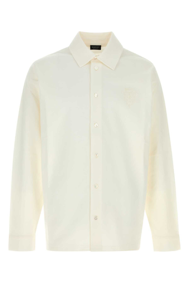 White Stretch Piquet Shirt