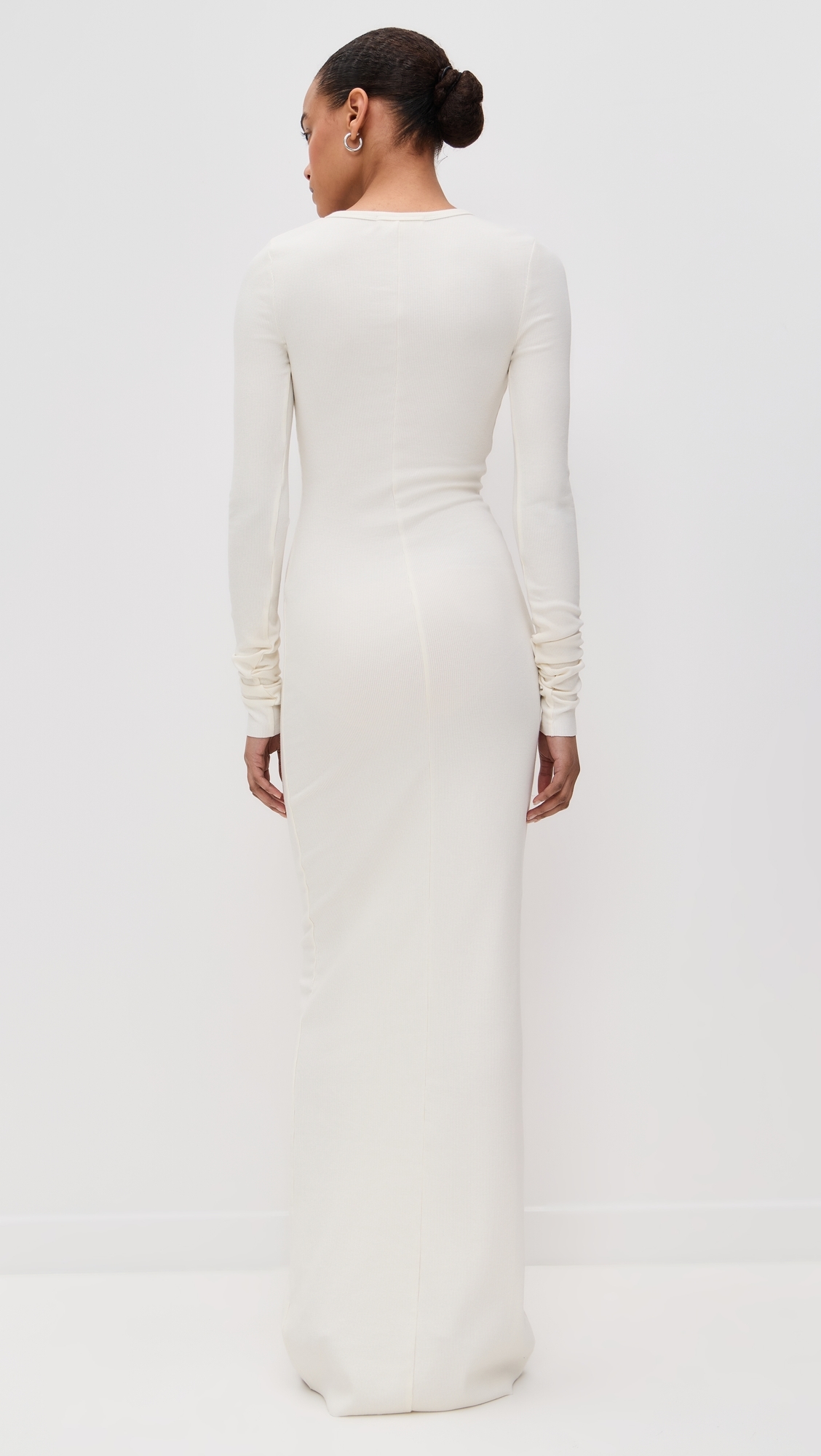 Eterne Long Sleeve Crew Neck Maxi Dress Cream