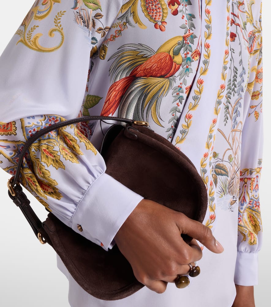 Semi-sheer jacquard blouse