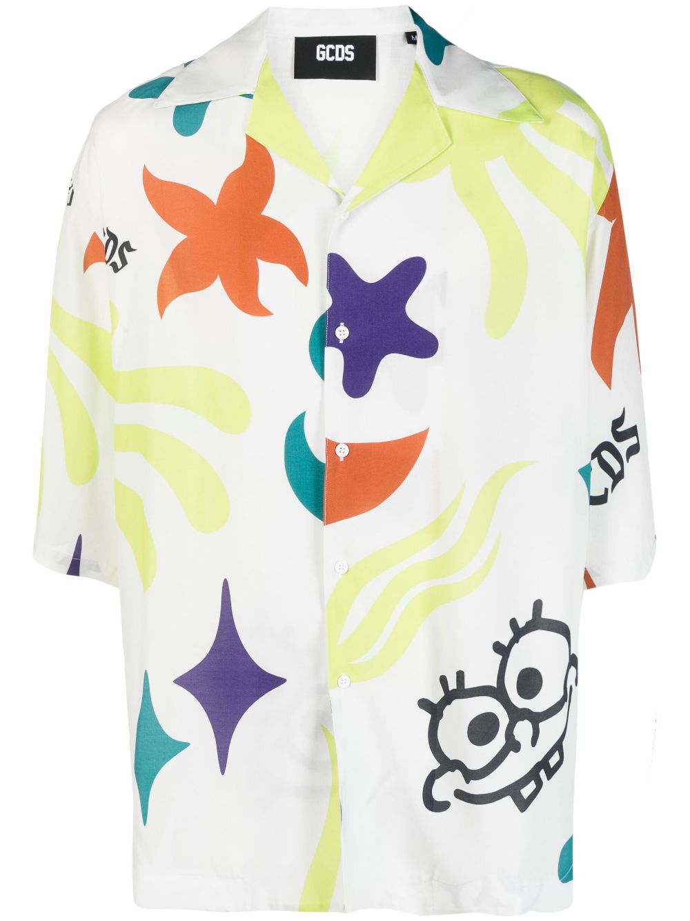Graphic-print short-sleeve shirt - White