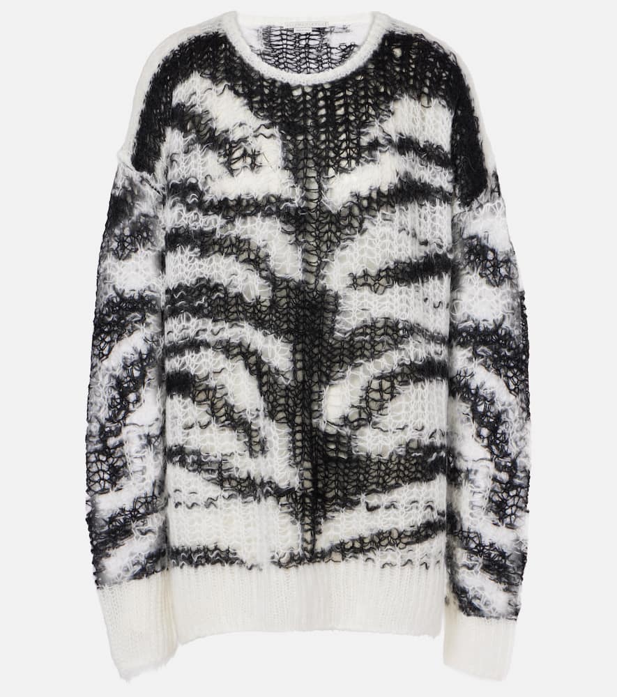 Zebra-print wool-blend sweater