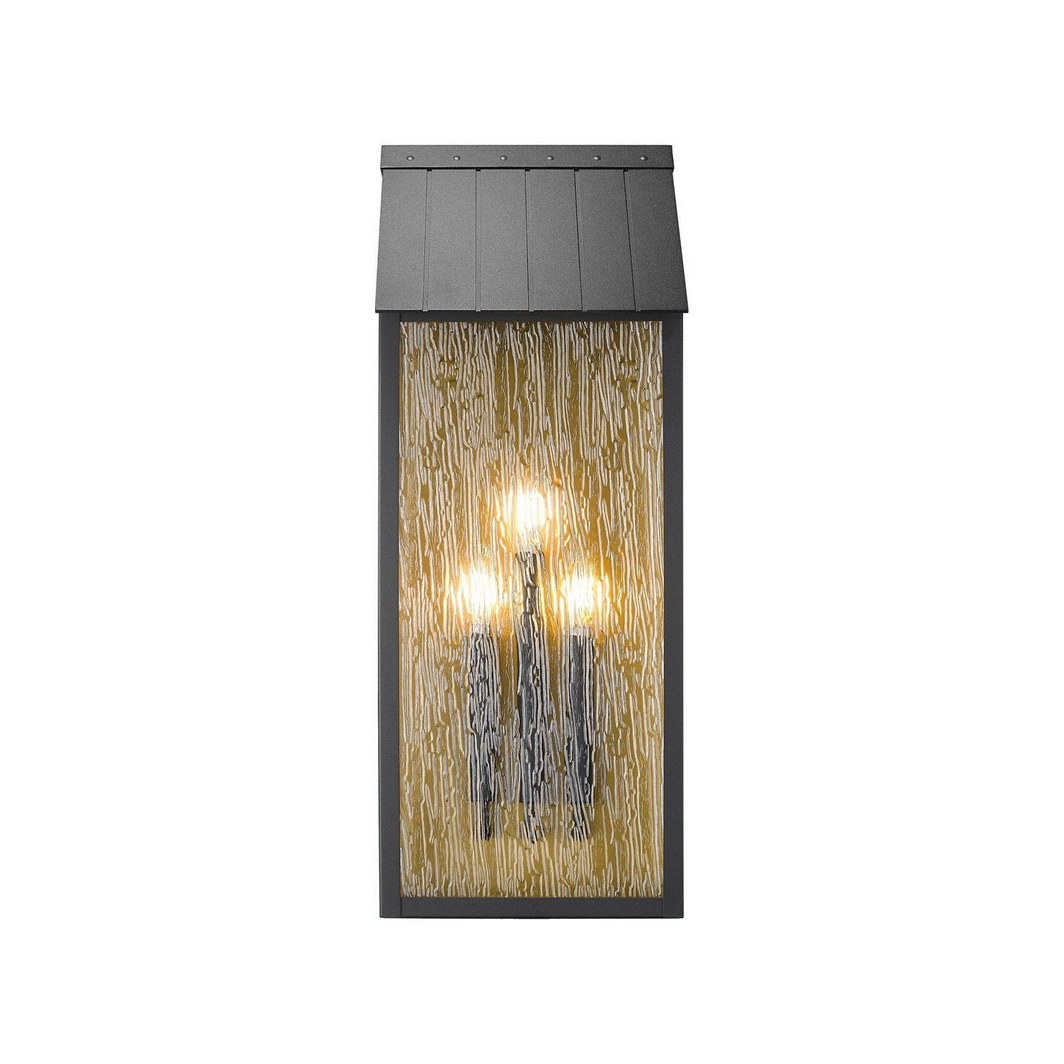 Black, Brass Outdoor Wall Sconce from the Point Collection