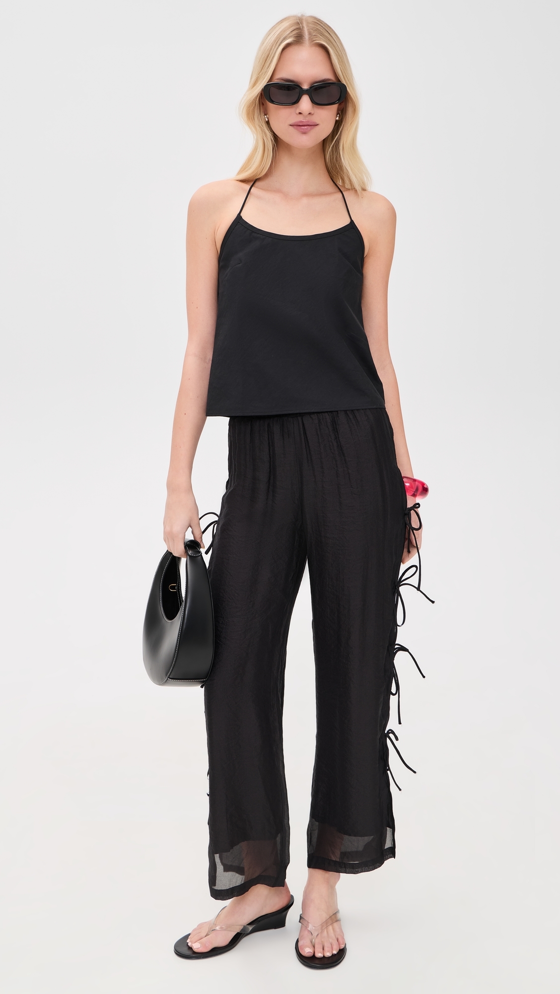 Evelyn Tie Pants Black