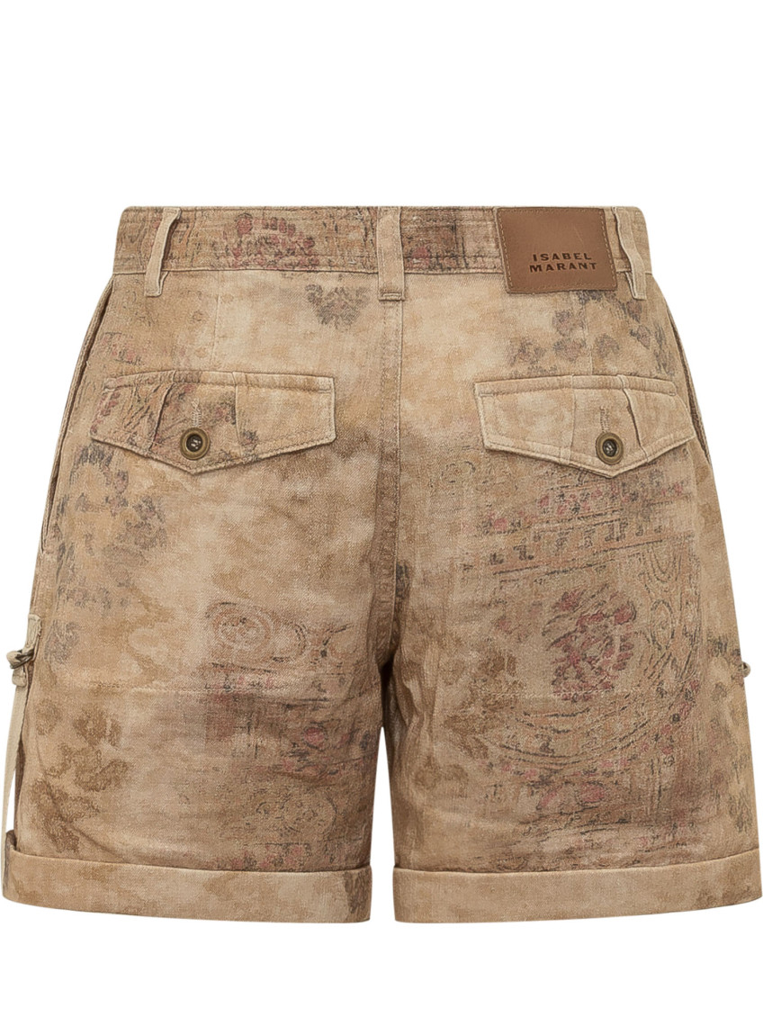 Brown Floral Shorts