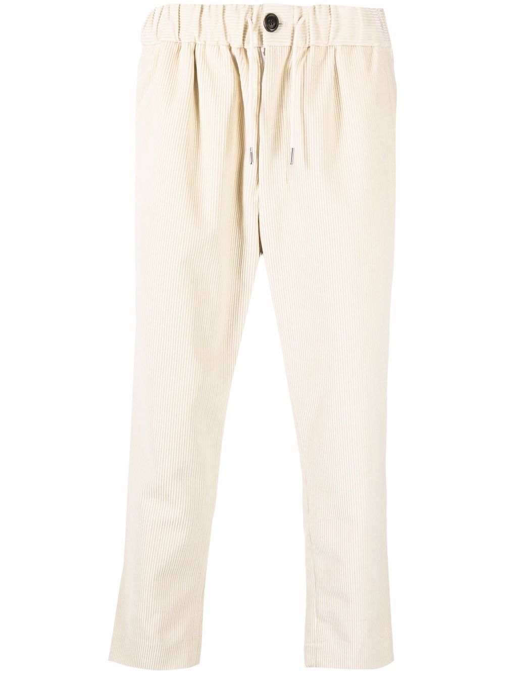Drawstring-waist corduroy trousers - Neutrals