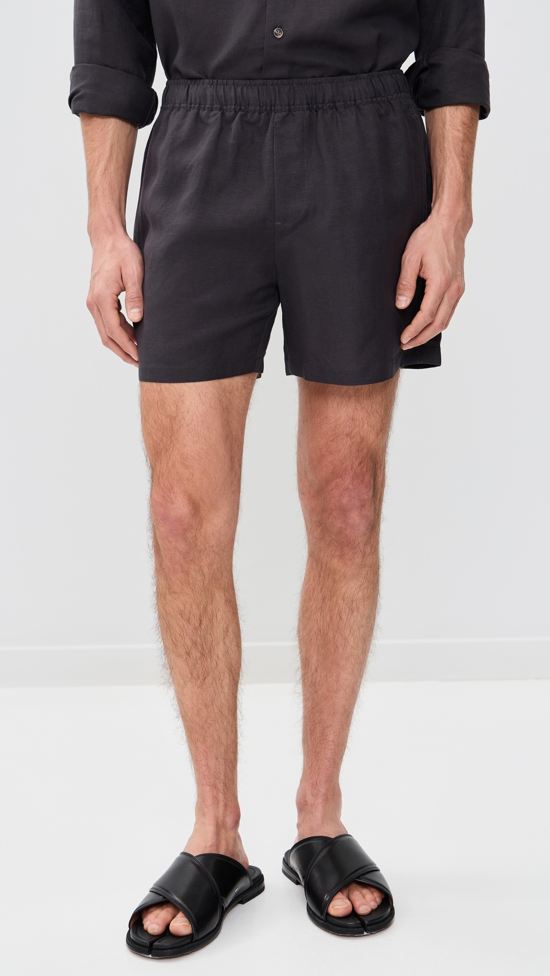 Linen Shorts 4.75 Granite