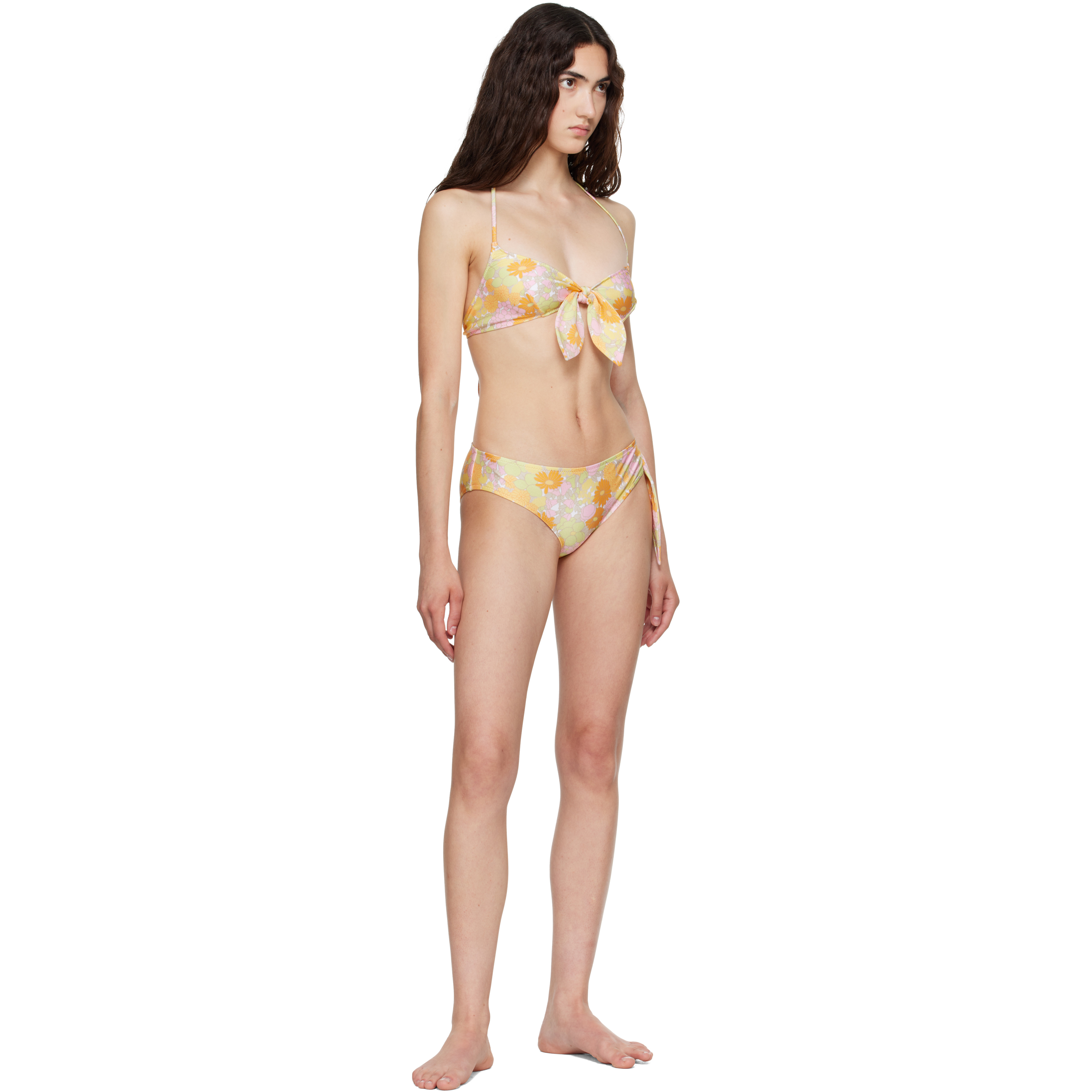 Multicolor Sunbleached Flower-Print Bikini Bottom