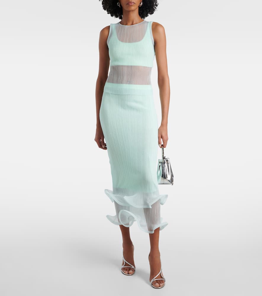 Kelso Knit semi-sheer midi skirt