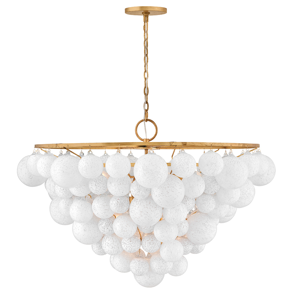 Distressed Brass LED Chandelier from the Marabel Collection