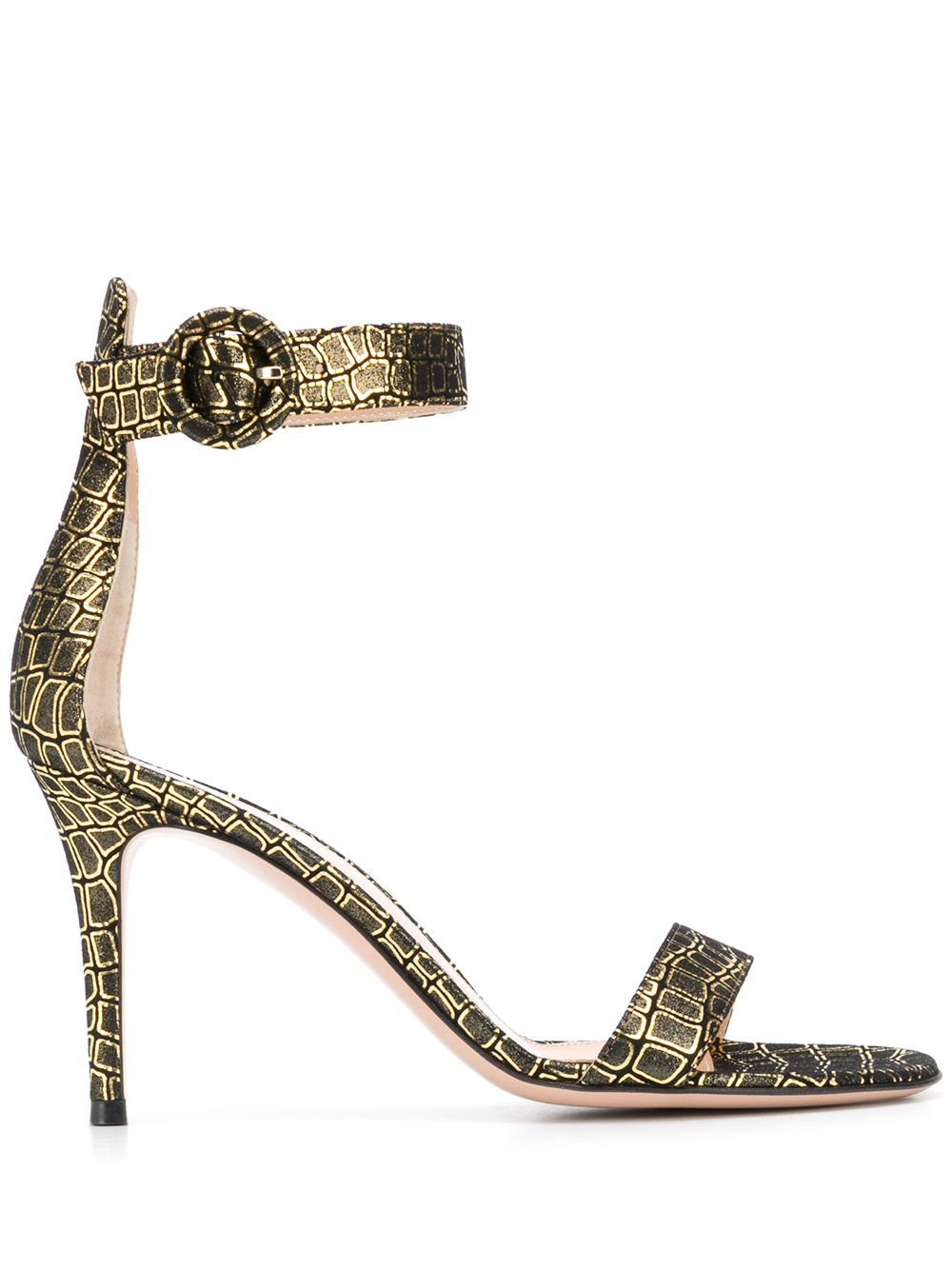 Metallic print sandals - Black