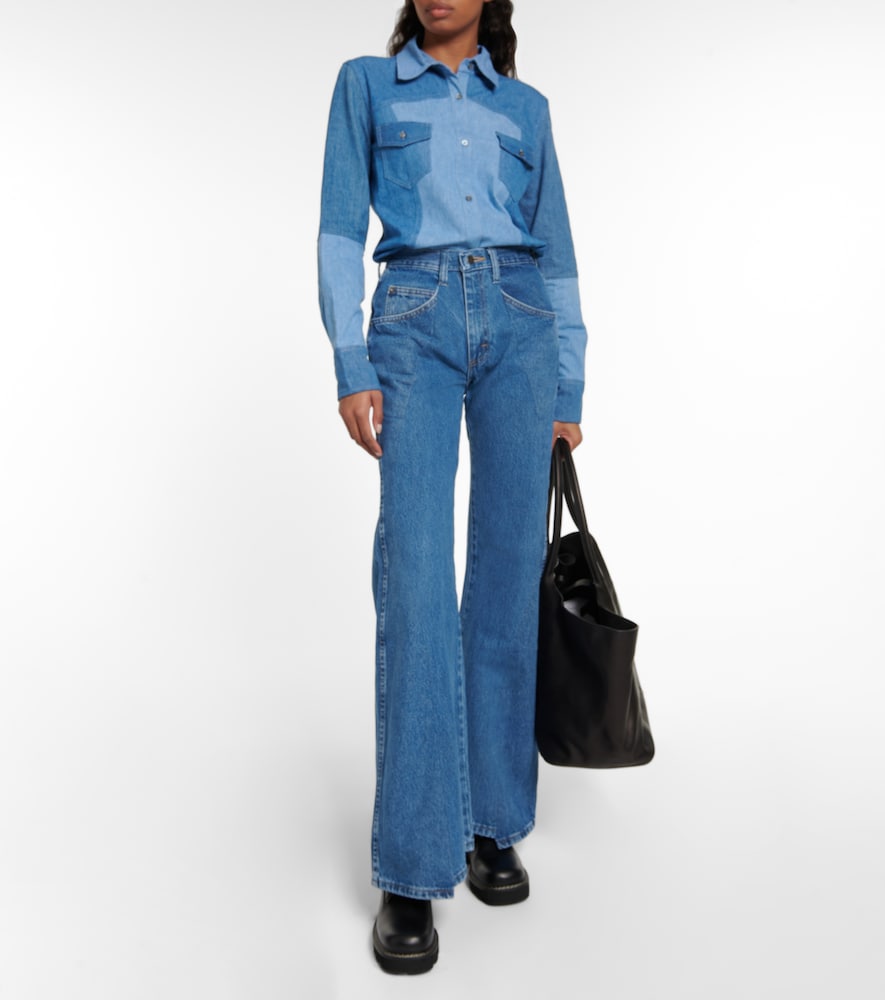 Gabriela Hearst Foster patchwork flared jeans