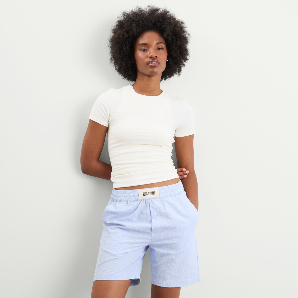Women's Seersucker Box Fit Shorts Multi