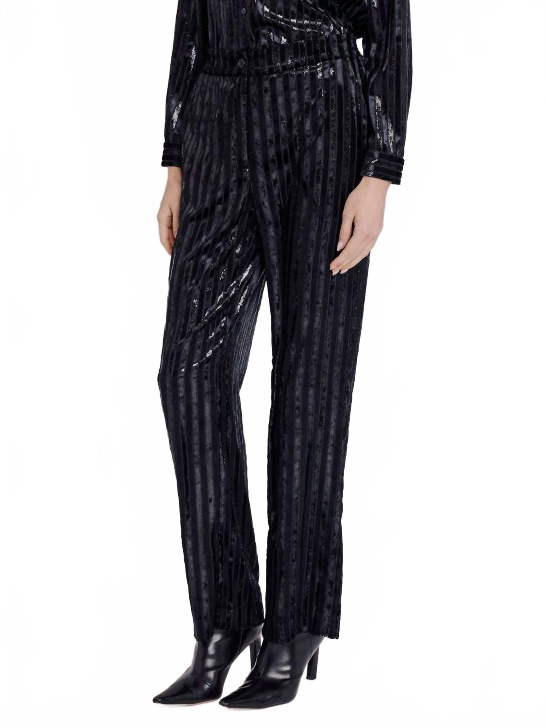Peneloppe Droit Trouser In Stripe Burnout Black