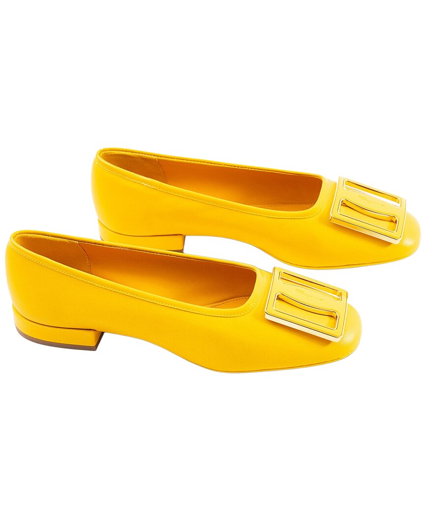 Logo Leather Ballet Flat