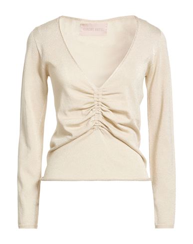 Woman Sweater Beige Size 4 Viscose, Polyamide, Metal fiber, Polyester