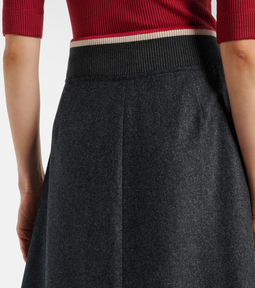 Wool midi skirt