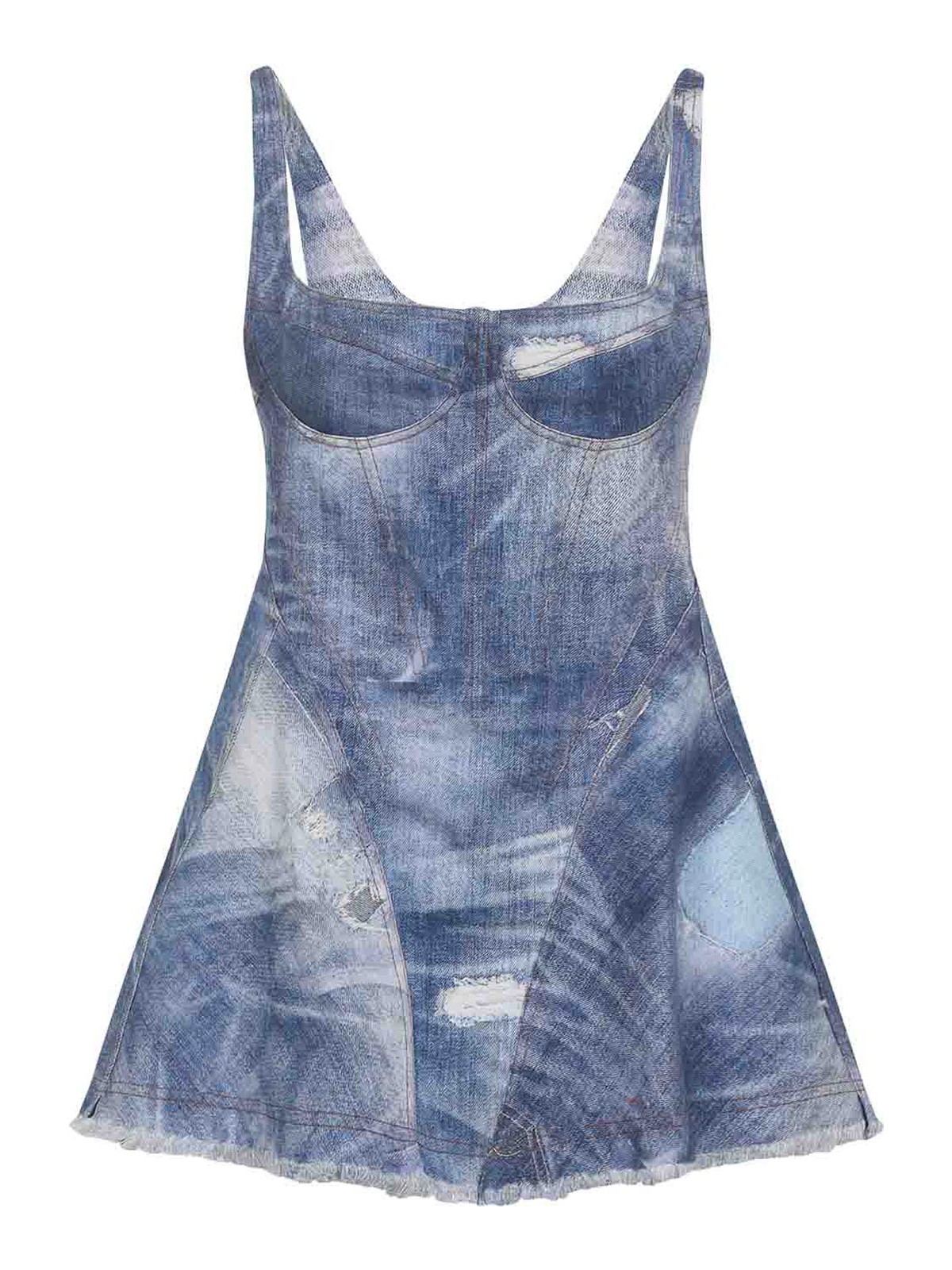 Roberto Cavalli - cotton mini dress sleeveless denim look