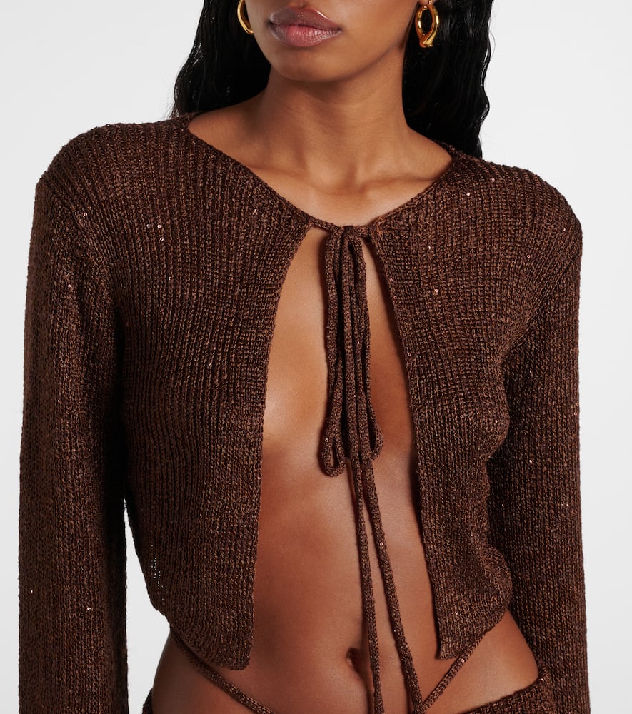 Alma sequined knitted cardigan