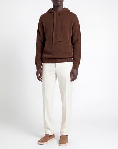Man Sweater Chocolate brown Size 40 Cashmere, Silk, Polyester