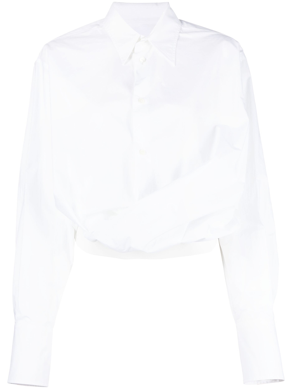 Classic-collar cotton shirt - White