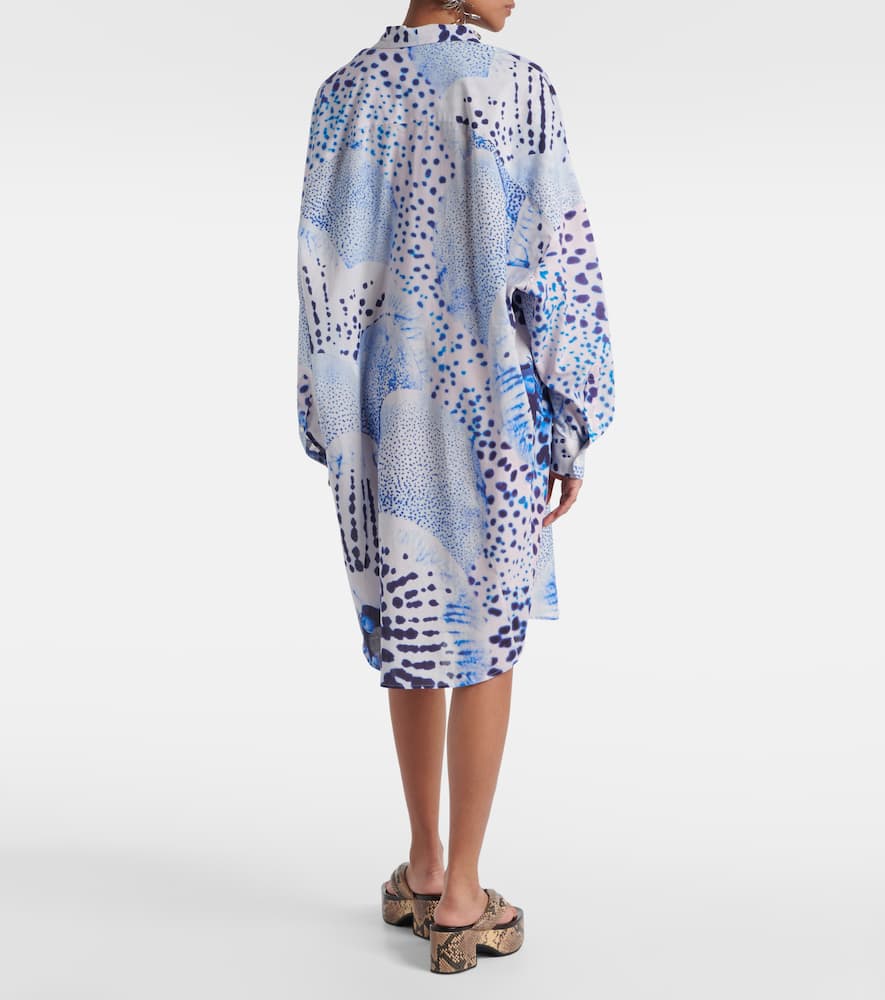Printed cotton voile shirt