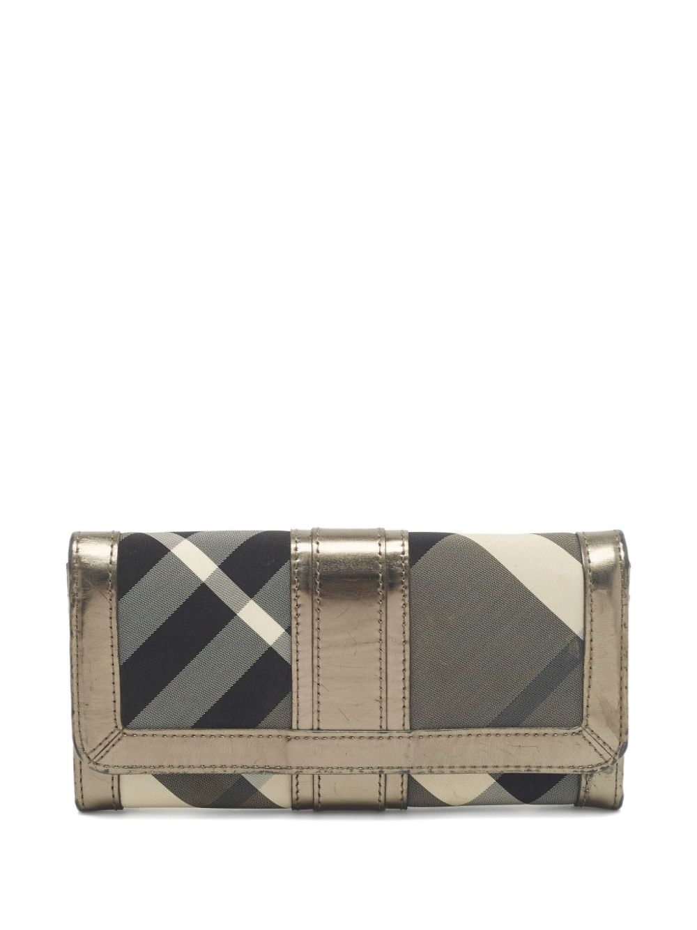 Metallic plaid wallet - Silver