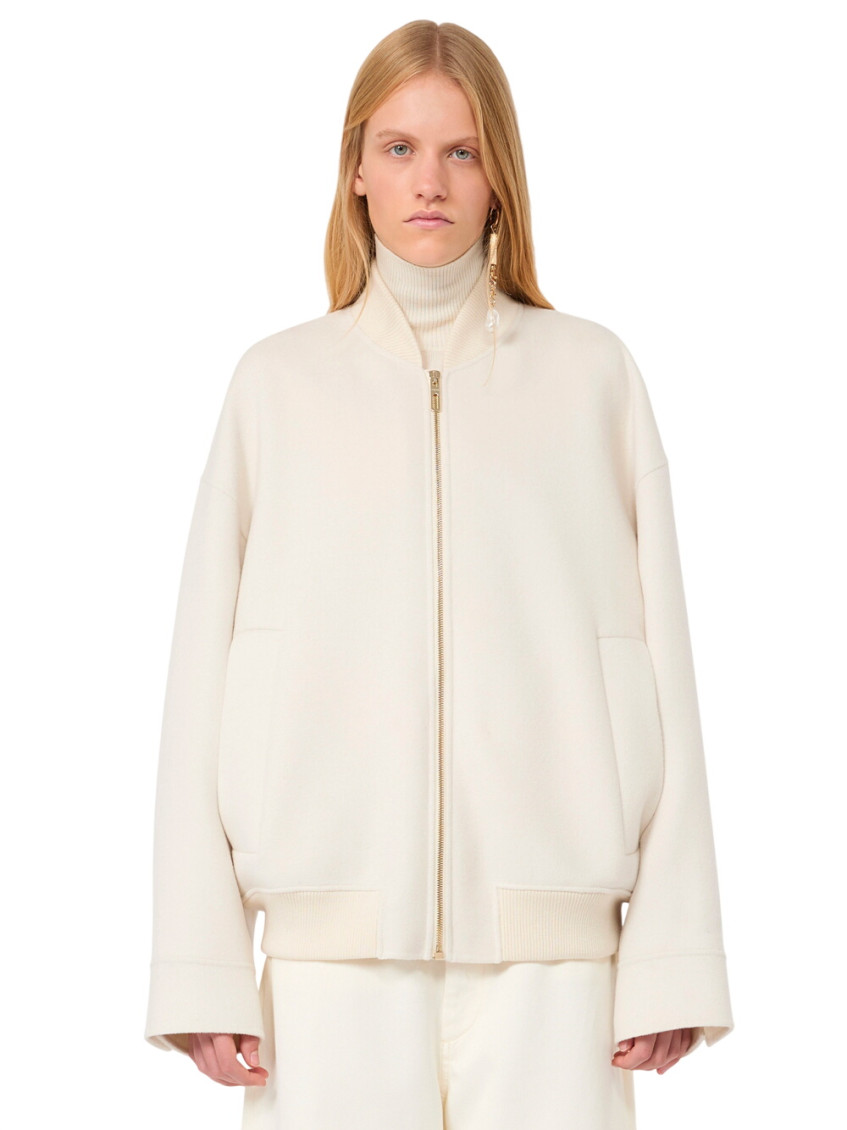 Off White Mock Collar Jacket