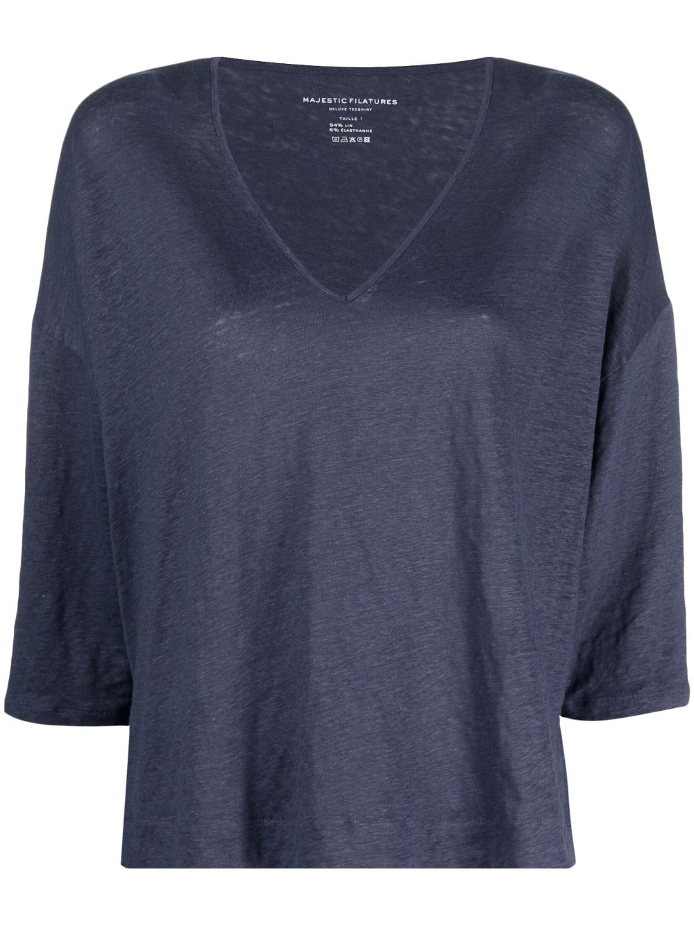 V-neck mélange effect T-shirt - White