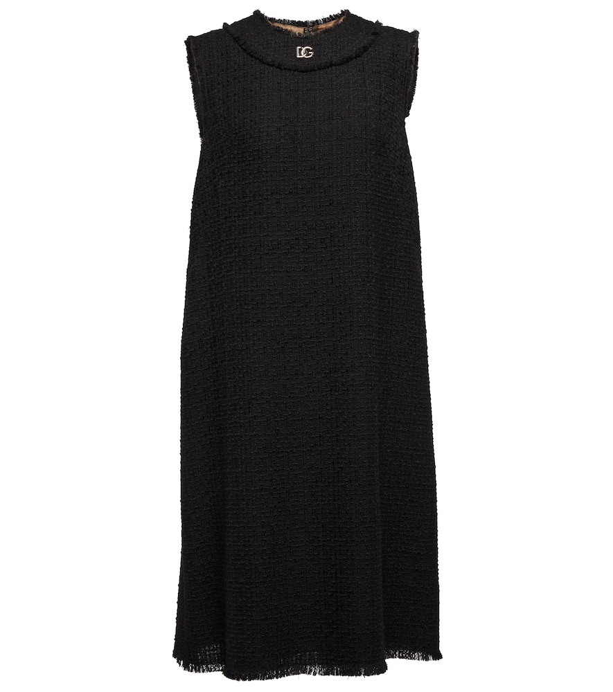Raschel wool-blend minidress