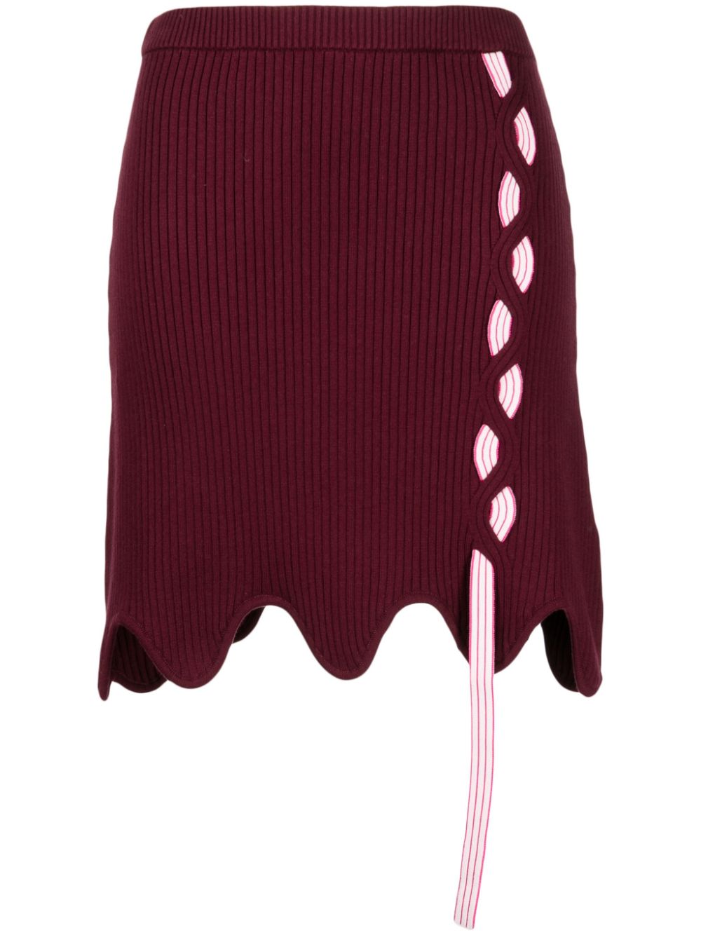 Sofia layered ribbed-knit miniskirt